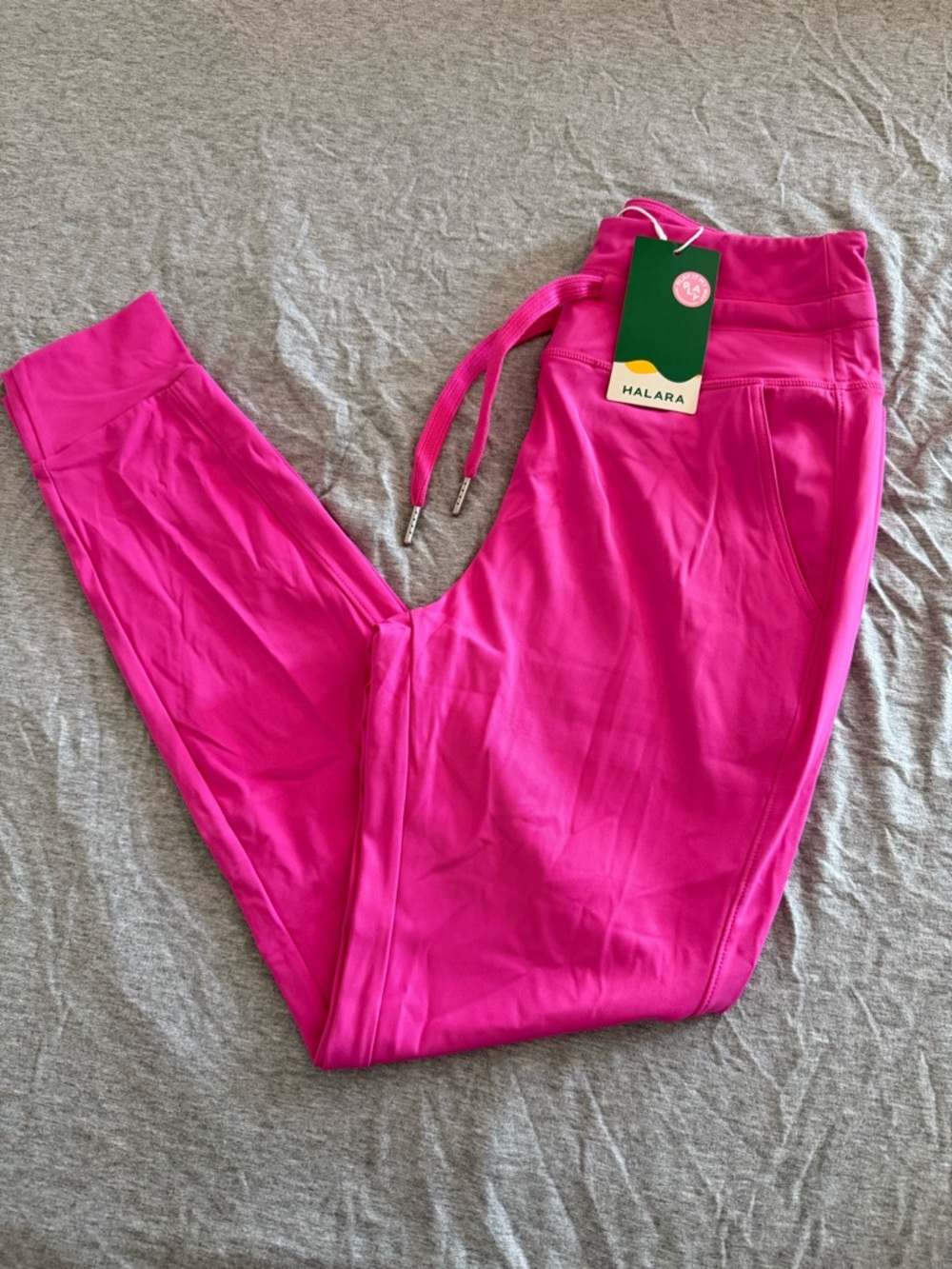 HALARA Bright Pink Leggings with Drawstring Waist
